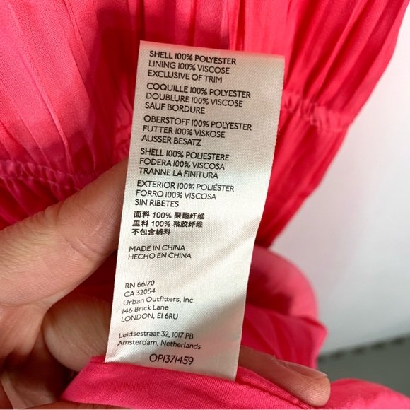 Anthropologie Ruched Tiered Midi Slip Dress Sz 16W Pink Sleeveless Asymmetrical - Picture 14 of 14